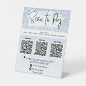 *~* QR支払いテーブルテントテーブル上ペデスタル標識 台座サイン (正面)