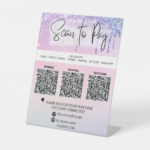 *~* QR支払 – テーブルテント卓上台座 台座サイン