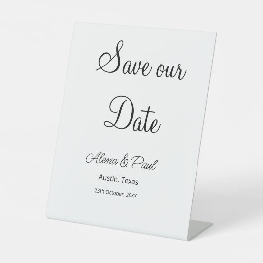 QR日救付け加え写真の日付白黒 台座サイン (正面)