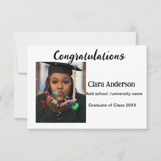 QR白黒写真クラシック卒業 カード (正面)