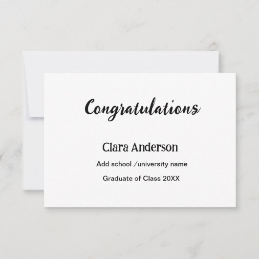 QR白黒写真クラシック卒業 カード (正面)