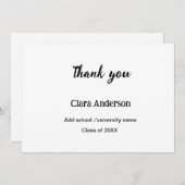 QR白黒写真クラシック絵卒業パーティー サンキューカード (正面/裏面)