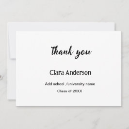 QR白黒写真クラシック絵卒業パーティー サンキューカード