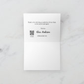 QR白黒写真クラシック絵卒業パーティー サンキューカード (内部)