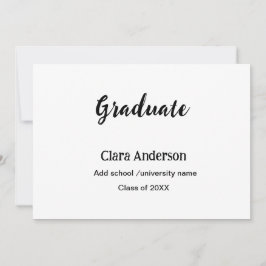 QR白黒写真クラシック絵卒業パーティー 招待状