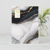 *~ QR白黒大理石ゲートAR66 RSVP 結婚's 招待状 (スタンド正面)