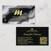 *~* QR白黒金ゴールドグリッターモノグラムAP66 名刺 (正面/裏面)