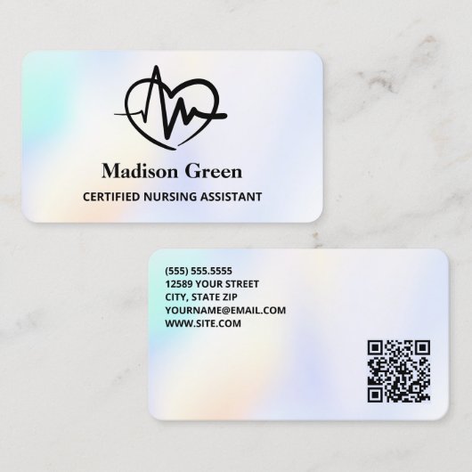 QR看護助手CNA 名刺 (正面/裏面)