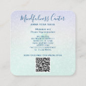 *~* QR瞑想霊気ヨガフローラグリッター花 スクエア名刺 (裏面)