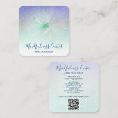 *~* QR瞑想霊気ヨガフローラグリッター花 スクエア名刺 (正面/裏面)