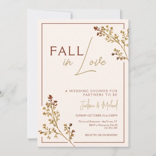 QR秋イン愛秋葉の格子状ウェディングシャワー 招待状 (正面)