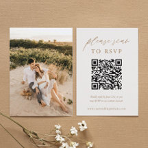 QR結婚の金ゴールド写真へのスキャンRSVP
