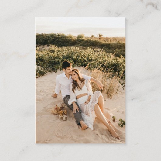 QR結婚の金ゴールド写真へのスキャンRSVP エンクロージャーカード (裏面)