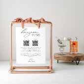 QR結婚コード付きのハネムーン基金の表看板 ポスター