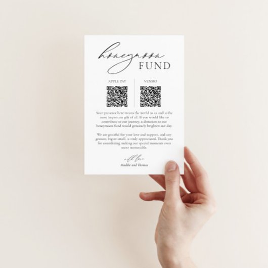 QR結婚コード付きのハネムーン基金の表看板 ポスター