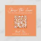 QR結婚共有は馬を愛するモノグラム灰色サンゴ エンクロージャーカード (裏面)