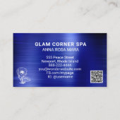 *~* QR美しいフローラバラグリッターつや消しメタル 名刺 (裏面)