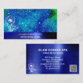 *~* QR美しいフローラバラグリッターつや消しメタル 名刺 (正面/裏面)