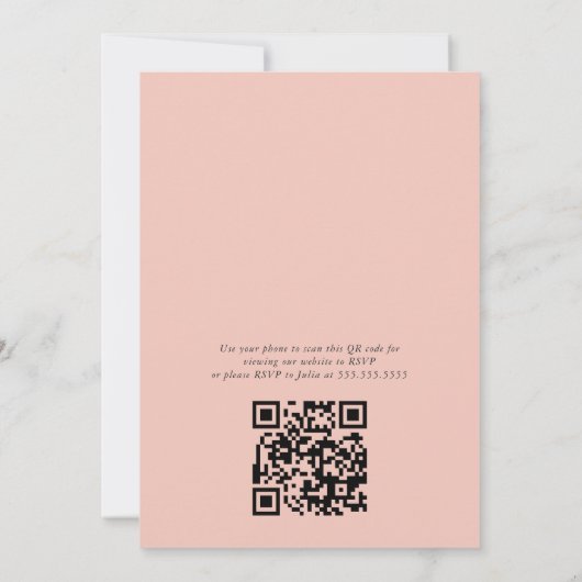 QR誕生日サンゴフローラ牡丹 招待状 (裏面)