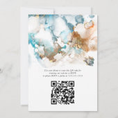 QR誕生日抽象芸術泥酔アルコールインク 招待状 (裏面)