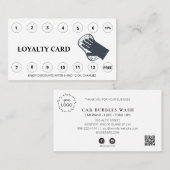 *~* QR謝礼カーウォッシュロゴシンプル  ロイヤリティカード (正面/裏面)