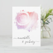 *~* QR赤面ピンクローズRSVP AR8 Classy 結婚's Inv 招待状 (スタンド正面)