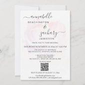*~* QR赤面ピンクローズRSVP AR8 Classy 結婚's Inv 招待状 (裏面)
