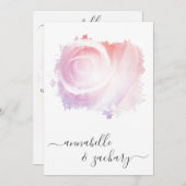 *~* QR赤面ピンクローズRSVP AR8 Classy 結婚's Inv 招待状 (正面/裏面)