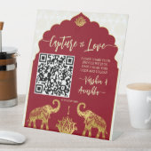 qr金ゴールドゾウを共有する愛の写真をキャプチャ 台座サイン (インサイチュ)