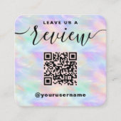 QR離れコードの虹色のロゴを確認スタイリッシュする スクエア名刺 (正面)