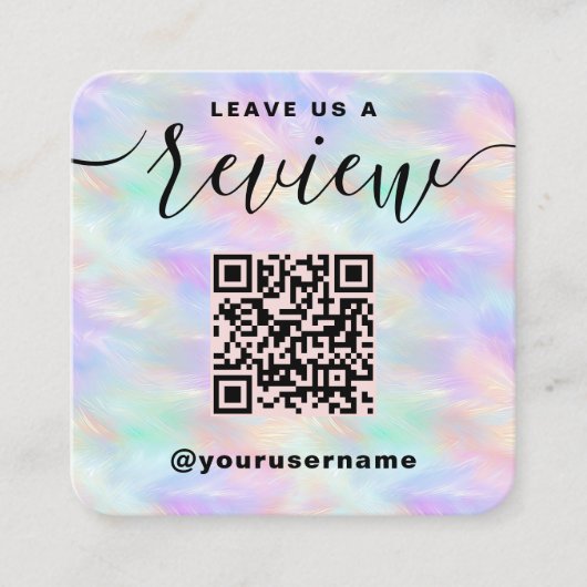 QR離れコードの虹色のロゴを確認スタイリッシュする スクエア名刺 (正面)