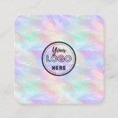 QR離れコードの虹色のロゴを確認スタイリッシュする スクエア名刺 (裏面)