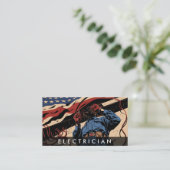 *~* QR電気技師AP75写真愛国国旗 名刺 (スタンド正面)