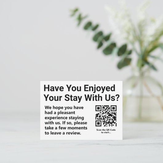 QR頼コードの離れレビューにお客様 名刺 (スタンド正面)