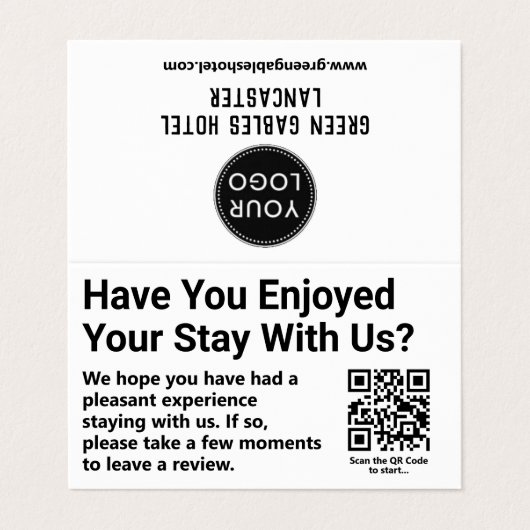 QR頼コー離れドを折り返してレビューする顧客 名刺 (外部フラット)