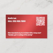 QR おもしろい Santa for Hire 名刺 (裏面)