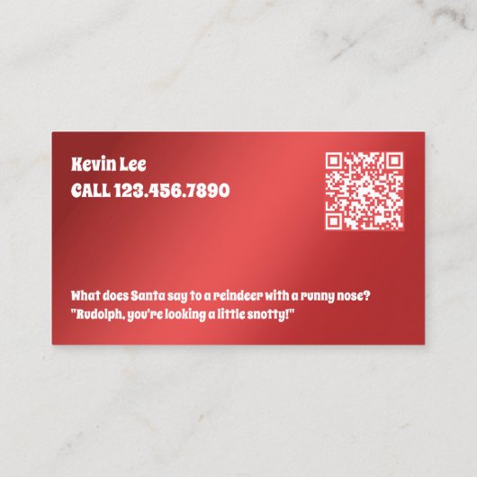 QR おもしろい Santa for Hire 名刺 (裏面)