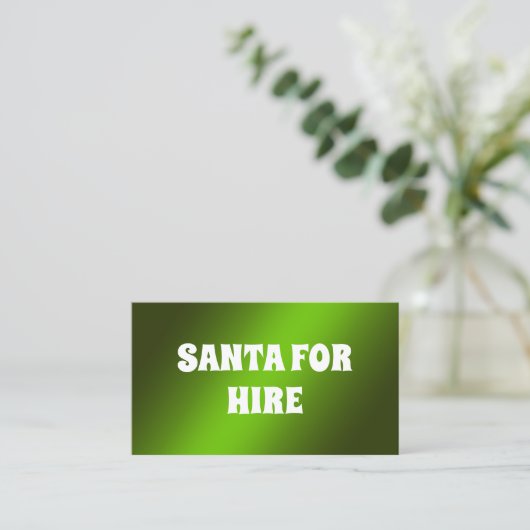 QR おもしろい Santa for Hire 名刺 (スタンド正面)