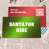 QR おもしろい Santa for Hire 名刺