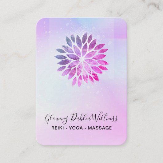 *～* QR グラデーション AP2マンダラダリアパステルブルーピンク 名刺 (正面)