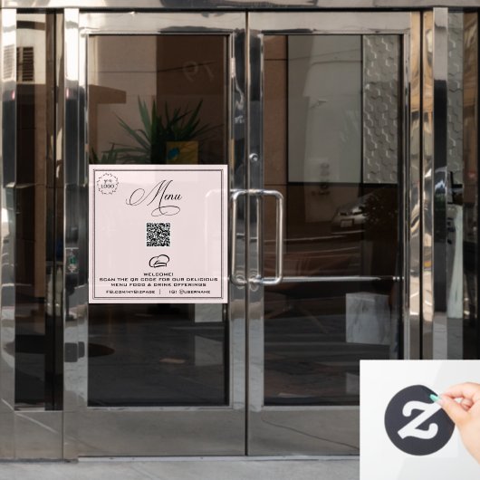 *~* QR シンプル シーシェル ロゴ メニュー ウィンドウクリング ウィンドウサイン (オフィスドア)