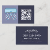 QR ミニマル HVAC 名刺 (正面/裏面)