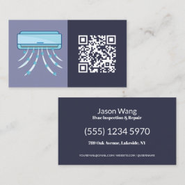 QR ミニマル HVAC 名刺