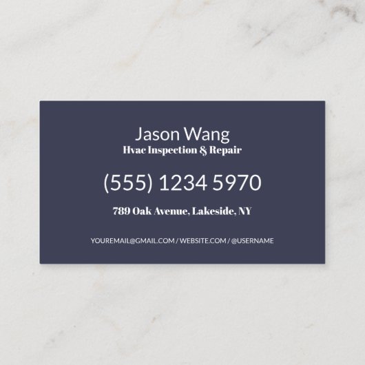 QR ミニマル HVAC 名刺 (裏面)