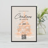 QR ローズゴールド クリスマスツリー クリスマスパーティー 招待状 (スタンド正面)