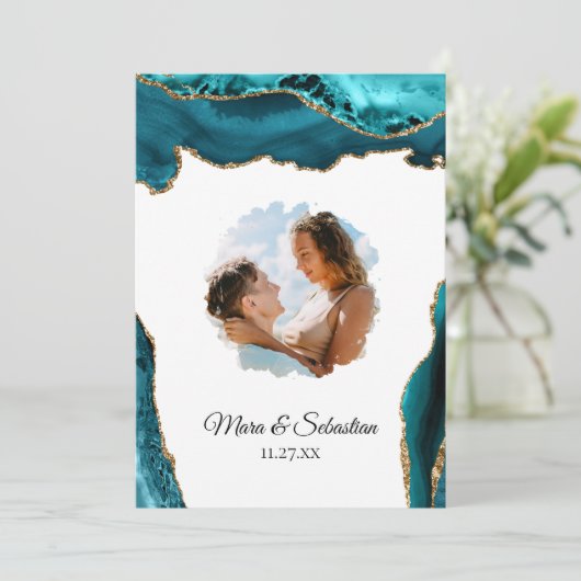 *～* QR – 写真 – RSVP AR13 AGATE 結婚' Invitat 招待状 (スタンド正面)