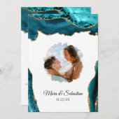 *～* QR – 写真 – RSVP AR13 AGATE 結婚' Invitat 招待状 (正面/裏面)