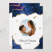 *~* QR – 写真 – RSVP AR13 Cosmic AGATE 結婚's 招待状 (正面/裏面)