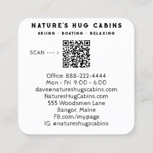 *~* QR 動揺して AP49フラワーパステルウッド スクエア名刺 (裏面)