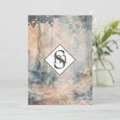 * QR 素朴 AR26フォレストモノグラムRSVP結婚の 招待状 (スタンド正面)